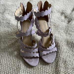 Jessica Simpson Purple Scalloped Strap heels